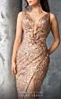 MNM Couture 2638 Plunging Neckline High Slit Sequin Dress