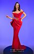 MNM Couture 2650 Embellished Belt Off The Shoulder Dress