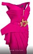 MNM Couture 2650 Embellished Belt Off The Shoulder Dress