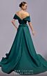 MNM Couture 2687 Pleated Top Plunging Neck Peplum Dress