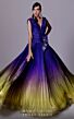 MNM Couture 2708 Floral Waist Pleated Ombre Dress