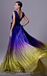 MNM Couture 2708 Floral Waist Pleated Ombre Dress