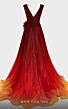 MNM Couture 2708 Floral Waist Pleated Ombre Dress