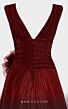 MNM Couture 2708 Floral Waist Pleated Ombre Dress