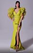 MNM Couture 2712 Ruffle Sleeves High Slit Dress