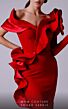 MNM Couture 2714 One Sleeve Off The Shoulder Ruffle Dress