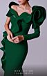 MNM Couture 2714 One Sleeve Off The Shoulder Ruffle Dress