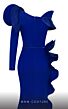 MNM Couture 2714 One Sleeve Off The Shoulder Ruffle Dress