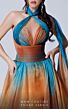 MNM Couture 2721A Halter Neckline Multicolor Dress
