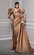 MNM Couture 2726 Collar Neck Asymmetric Puff Sleeve Dress