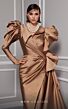 MNM Couture 2726 Collar Neck Asymmetric Puff Sleeve Dress