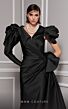 MNM Couture 2726 Collar Neck Asymmetric Puff Sleeve Dress