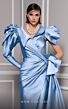 MNM Couture 2726 Collar Neck Asymmetric Puff Sleeve Dress