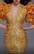 MNM Couture 2732 Ruffle Sleeve Illusion Neckline Lace Dress