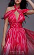 MNM Couture 2734 Split Overskirt Halter Neck Print Jumpsuit