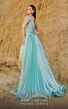 MNM Couture 2743 Long Overskirt Off The Shoulder Pleated Dress