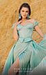 MNM Couture 2743 Long Overskirt Off The Shoulder Pleated Dress