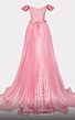 MNM Couture 2743 Long Overskirt Off The Shoulder Pleated Dress