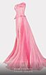 MNM Couture 2743 Long Overskirt Off The Shoulder Pleated Dress