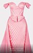 MNM Couture 2743 Long Overskirt Off The Shoulder Pleated Dress
