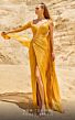 MNM Couture 2744 Panel Train One Shoulder Pleated Dress