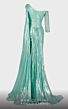 MNM Couture 2744 Panel Train One Shoulder Pleated Dress