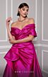 MNM Couture 2747A Ruffle Slit Off-The-Shoulder Overskirt Dress