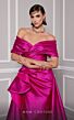 MNM Couture 2747A Ruffle Slit Off-The-Shoulder Overskirt Dress