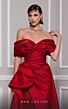 MNM Couture 2747A Ruffle Slit Off-The-Shoulder Overskirt Dress