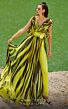 MNM Couture 2748 Long Overskirt Buckle Belt Striped Jumpsuit