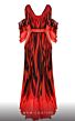 MNM Couture 2748 Long Overskirt Buckle Belt Striped Jumpsuit