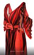 MNM Couture 2748 Long Overskirt Buckle Belt Striped Jumpsuit