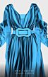 MNM Couture 2748 Long Overskirt Buckle Belt Striped Jumpsuit