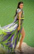 MNM Couture 2749 High Slit Cross Halter Striped Dress