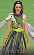 MNM Couture 2749 High Slit Cross Halter Striped Dress