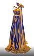 MNM Couture 2749 High Slit Cross Halter Striped Dress