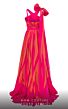MNM Couture 2749 High Slit Cross Halter Striped Dress