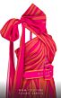 MNM Couture 2749 High Slit Cross Halter Striped Dress