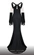 MNM Couture 2751 Bell Sleeves Halter Neck Metallic Dress
