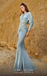 MNM Couture 2756 Batwing Sleeve Ruched Metallic Dress
