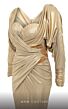 MNM Couture 2756 Batwing Sleeve Ruched Metallic Dress