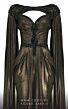MNM Couture 2759 Floor-Length Sleeves Bateau Neck Metallic Dress