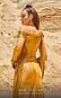 MNM Couture 2760 Asymmetrical Neckline High Slit Metallic Dress