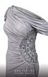 MNM Couture 2760 Asymmetrical Neckline High Slit Metallic Dress