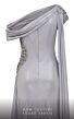 MNM Couture 2760 Asymmetrical Neckline High Slit Metallic Dress