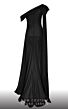 MNM Couture 2760 Asymmetrical Neckline High Slit Metallic Dress