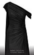 MNM Couture 2760 Asymmetrical Neckline High Slit Metallic Dress