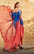 MNM Couture 2763 Panel Train Off The Shoulder Dress