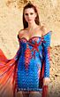 MNM Couture 2763 Panel Train Off The Shoulder Dress