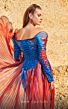 MNM Couture 2763 Panel Train Off The Shoulder Dress